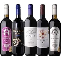 Amazon.co.jp: ワインセット 世界のぶどう飲み比べ 赤 5本