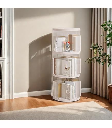 4段回転本棚 Amazon｜本棚 回転式本棚 4段 直径50cm×高さ133cm 耐荷重100kg