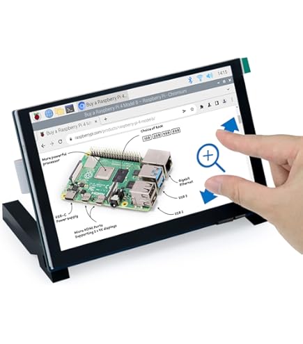 Waveshare 7 Inch HDMI TFT-LCD  B  Display 800*480 Pixels With Touchscreen Low Power Raspberry Pi Compatible Size 1500x1500w
