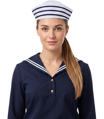 Amazon.co.jp: 帽子 海軍セーラー 船員 水兵 キャプテン キャップ