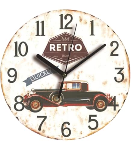 Amazon.co.jp: アメリカンウォールクロック 時計 34cm (ルート66 赤