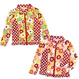 ベビー ラッシュガード 長袖 水着 スイムウエア Whole ホール 女の子 UVカット フルジップ ジップガード デイジー柄 ドット フリル 女児 ベビー (2.ピンク/95cm)