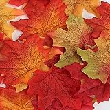 人工Maple Leaves、Naler秋ColoredシルクMaple Leaves Autumn Fall Leaves Bulk forアートスクラップブック、ウェディング、秋パーティー、イベン