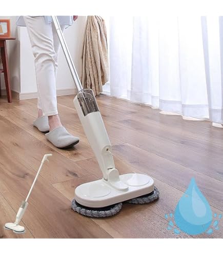 コードレス電動モップ　床の花粉掃除 Amazon | Bonarca 電動 モップ コードレス 水噴射 【手元レバーで水