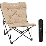 KingCamp アウトドアチェア 折りたたみ バタフライチェア キャンプ椅子 ハイバック 柔らかいクッション 耐荷重136kg 簡単組立 収納袋付き 携帯便利 室外/室内