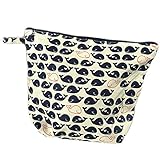 おむつポーチ　くじら　制菌素材+デオドラント加工で防臭抗菌　裏面は撥水加工でしみません