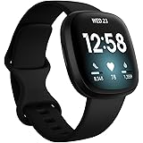 Fitbit Versa 3 Advanced Fitness Watch with Built-in GPS, Personalised Heart Rate Zones, Voice Control and Speaker for Connect