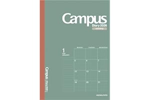 コクヨ 手帳 2026 キャンパスダイアリー マンスリー ブロック 方眼罫 A5 グリーン ニ-CMSG-A5-26 2025年 12月始まり