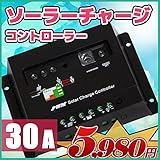 ソーラーパネル チャージコントローラー 30A 12v 24v兼用 小型 モバイルソーラー 太陽光蓄電
