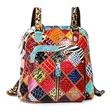 OURBAG 女性のための女性の本物の革のバックパックの財布レディースショルダーバッグの学校のバッグ マルチカラー 中