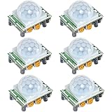 Ren He 6個セット HC-SR501 人体赤外線感応モジュール 高感度 赤外線検出器 焦電型 PIR モーション検出器 調整可能 センサースイッチ 人体感知センサー ボディセンサー モジュール Arduinoに対応