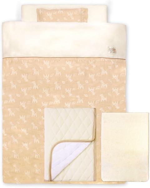 un doudou C-140 Mini Size, Baby Comforter, 12-Piece Set, Organic Cotton, Double Gauze, Giraffe, 23.6 x 35.4 inches (60 x 90 cm), 100% Cotton, Fully Washable, 1108M - 1