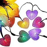A-SZCXTOP Solar String Light 20ft 30pcs Love Heart Colorful Light Perfect Decoration for Christmas,W
