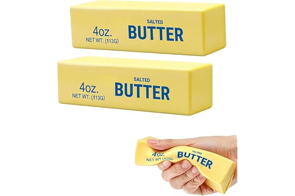 バタースクイーズ スクイーズ バター 柔らかい感触 低反発もちもち 2本セット | ゆっくり戻る 握りやすい スクイーズおもちゃ 癒しグッズ ストレス解消 リラックスグッズ 繰り返し遊べる