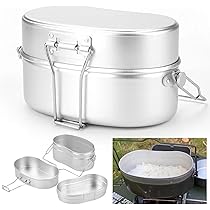 Amazon.co.jp: 戦闘飯盒2型 兵式飯盒2型 水蒸気炊飯2合飯盒 林間