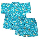 《盛夏 甚平》(ジンベイ) 日本製ベビー男児 リップル生地カニさん総柄甚平スーツ 80cm/ブルー NO.OG-75541