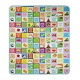 RUIKA やわらかいマット プレイマット、遊びマット、キッズマット、フロアマット、リビングマット、ベビーマット、防音マット 両面用室内/室外用180x200cm厚さ10mm (動物園＋英語) [並行