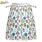 OHBABYKAベビー巾着 収納バッグ 収納袋 洗えるゴミ袋 洗濯袋 エコバッグ オムツポーチバッグ (フクロウ 柄)