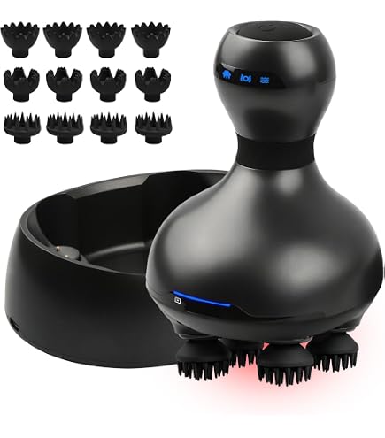 Amazon | Youmay ヘッドスパ EMS 電動頭皮ブラシ 電気針 赤色LED機能