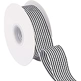 Amazon 高級片面サテンリボン ストライプ ネイビー ４cm ２ｍ 資材販売 文房具 オフィス用品 文房具 オフィス用品