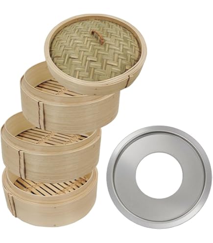 Amazon | 業務用厨房機器 ハイスト 【蒸職人】 竹セイロ 3段（本体3個