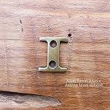 MANJA MTMET-128 真鍮 金具 I【金物 数字 ナンバー 英字 アルファベット アンティーク レトロ調 ナチュラル】