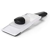 OXO 1119100 Good Grips Hand-Held Mandoline Slicer, White, with Food Holder/FingerGuard | Adjustable Thickness Settings, Hand 