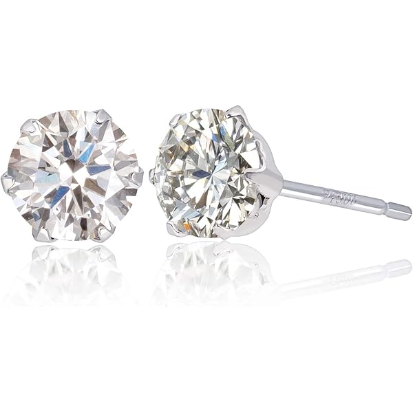 Amazon | 【中央宝石研究所】 天然ダイヤモンド ピアス 計1.0ct F