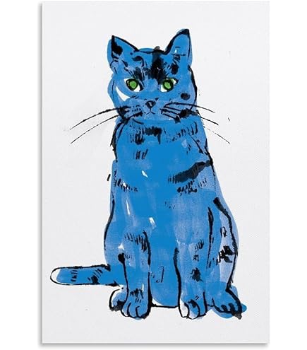 Amazon.co.jp: アンディ ウォーホル 猫 キャット ネコ ブルー A3
