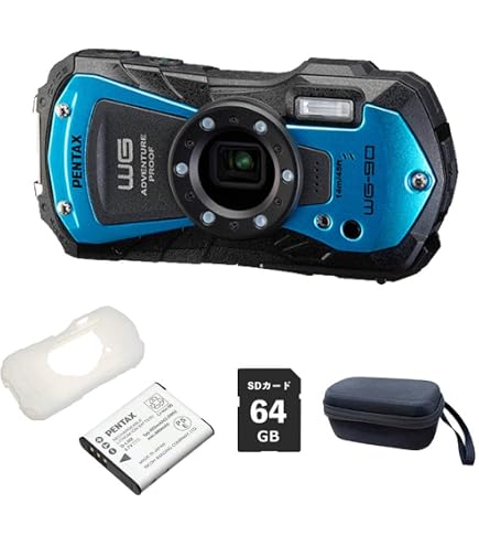 Amazon | RICOH ペンタックス WG-90 ブルー 防水デジタルカメラ, 14m