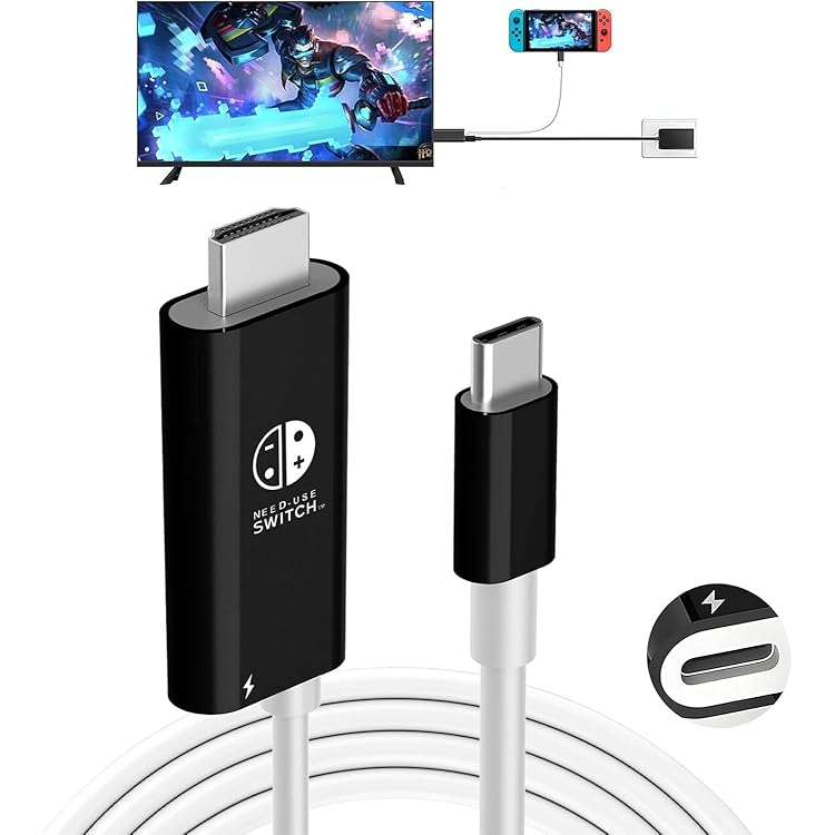 Nintendo Switch (SDカード付き) テレビに繋げる機械+ケーブル CYBER・ドック機能付きHDMI変換ケーブル（SWITCH用）｜サイバー