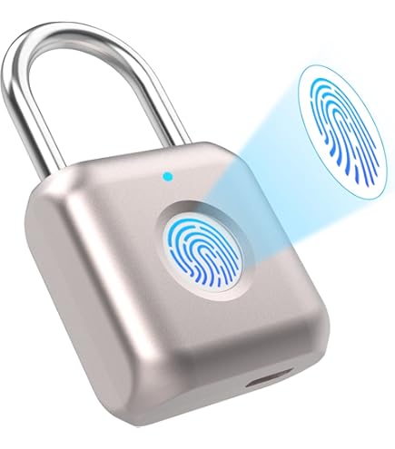 Amazon.co.jp: 南京錠 指紋認証 スマートロック USB 充電 タッチロック