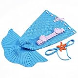 DBL S&M マーメイド ニット コットン 寝袋 かわいい人魚 ベビー用着ぐるみ 0－1歳 (ブルー)
