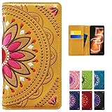 ARROWS Fit F-01H ケース カバー 手帳型ケース F01H F-01Hケース F-01Hカバー F01Hケース F01Hカバー エスニック 刺繍 ターコイズ