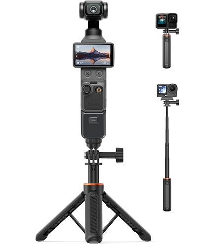 Amazon | DJI Osmo Action 5 Pro/4/3用カメラ三脚/自撮り棒/一脚兼用