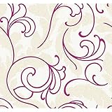 York Wallcoverings WH2650SMP Wallpaper-Her Serpentine Scroll Wallpaper Memo Sample, 8-Inch x 10-Inch