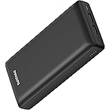 Philips (フィリップス) 【5v3a モバイルバッテリー 20000mAh PD 20W 3台同時充電】大容量バッテリー 急速充電器 type-c スマホ充電器 コンパクト 持ち運び 旅行 出張 停電対策 防災 DLP7721C ブラック