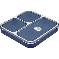 フードマン 弁当箱 立てて運べる 薄型弁当箱 800ml クリアネイビー 汁漏れしにくい Wシーリング 4点ロックでしっかり固定 シービージャパン DSK