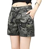 Amazon Gudeke 春夏 迷彩柄 短パン レディース ショートパンツ ハイウエスト ミリタリー ショーパン ゆったり ストレート 薄手 大きいサイズ 美脚 着痩せ ショートパンツ 通販