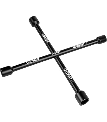 PIERCELL Car Wheel Wrench Telescopic Car Wheel Nut Wrench With Two Interchangeable Sockets To