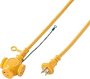 サンワサプライ 抜け止め延長コード 3P 3分岐 10m イエロー TAP-EX33-10Y