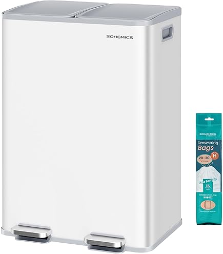 mVm ゴミ箱 40L 2×20L ダストボックス ペダル式 ステンレス Amazon｜mVm ゴミ箱 40L 横型2分別 2×20L ダストボックス ペダル式 蓋