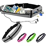 ランニング ポーチ 携帯 ウエスト バッグ ジョギング スマホ ホルダー スポーツ 防水防汗 大容量 超軽量 6.5インチまでスマホに対応 夜間反射素材 ストレッチ素材 男女兼用 ファスナー付き 2つの独立ポケッ イヤホンホール付き 登山 サイクリング ウォーキング