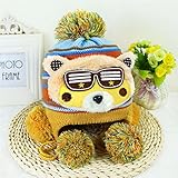 耳まであったか！ ニット帽子 保温 ベビー キッズ 赤ちゃん 子 子供 用 可愛い 防寒帽子 2017 新製品 yellow