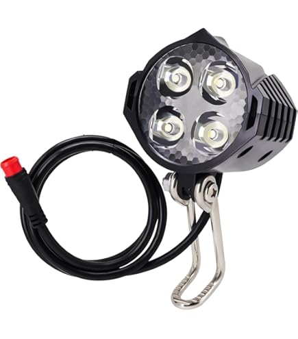 Amazon | 3ピンオスコネクタ付き電動自転車用LEDヘッドライト 48V/60V