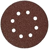 Bosch SR5R042 Random Orbit Sander Hook and Loop 8 Hole Disc 5-Inch 40 Grit Sand Paper, Red, 25-Pack 