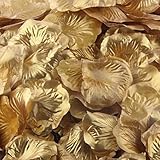 leerya 1000pcsゴールドシルクローズ人工花びらウェディングパーティーFavors Decor ゴールド B01K1B248I