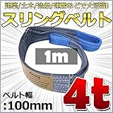 スリングベルト 幅100mm 使用荷重4t ベルトスリング 繊維ベルト 吊りベルト クレーンベルト 帯ベルト 吊り上げ 作業用 屋外 建設機械 船舶 運搬作業 ポリエステル素材 土木 農林業 造船 (