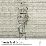 ブラック／Treris leaf&bird 【フェンス】 ガーデン 【おしゃれ】 ヨーロピアン 高級感 庭 仕切り リーフ バード