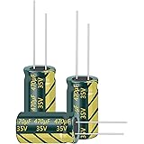 PENGLIN 20個 電解コンデンサ アルミ電解コンデンサー 35V 470UF 105℃ 10x16mm 高周波 低抵抗 長寿命（35V 470μF）